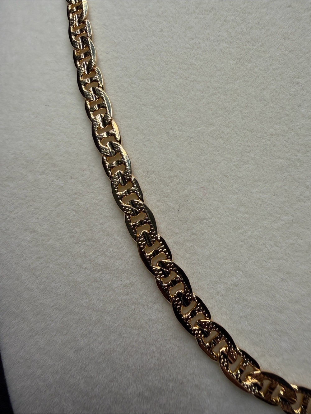 Mariner Diamond Cut 18in 5MM 14K Stamped Gold finish necklace dainty brand new